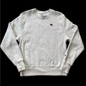 Champion Reverse Weave Sweatshirt Men’s Medium Gray Small Logo Crewneck Pullover